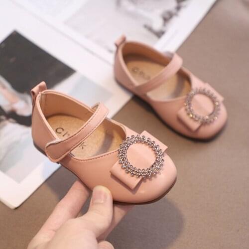 Newest Spring Autumn Kids Shoes Girls Sweet PU Leather Garden Shoes Childrens Korean Version Of The Soft Bottom Shoes
