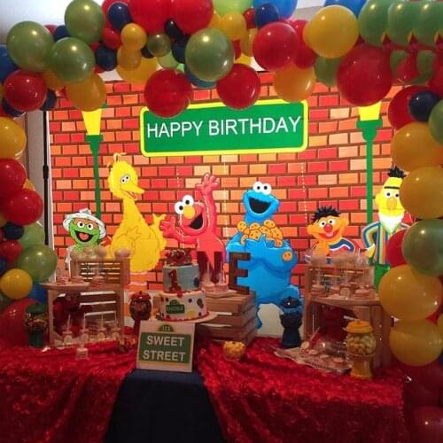 Omilut Sesame Street Elmo Birthday Party Decor Sesame Street Party Disposable Plates/Napkins/Cups Baby Shower 1th Birthday Suppl
