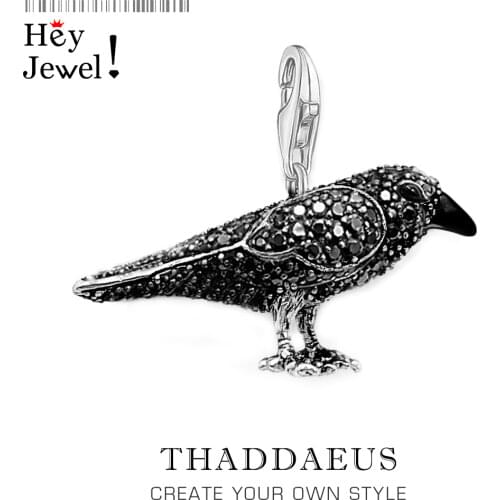 Pendant Raven Pave,2017 Brand New Fashion Jewelry Europe Style Bijoux Trendy Silver Gift For Woman