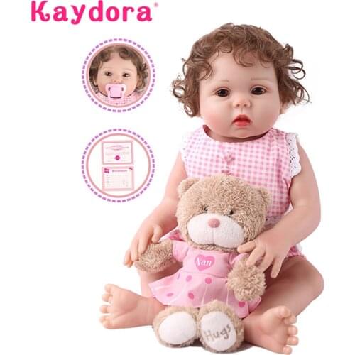 Full silicone Reborn Baby Doll Alive lol Girl Bathe Playmate 18 inch 47cm handmade Bebe Lovely Boneca Toddler Kids Birthday Gift