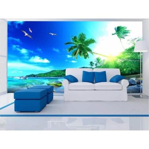 Custom photo wallpaper 3d wallpaper for walls 3 d Fresh seagull beach seaside landscape mural wall papers living room decoration