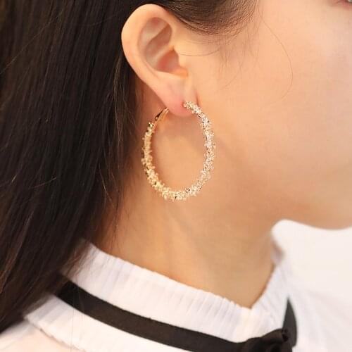 Simple And Irregular Round Metal Earrings Personality Wild European And American Ladies Fashion Earrings Temperament Jewelry
