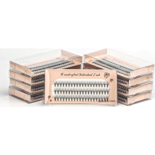 Wholesale Individual Eyelashes 10/20/30/40/50 Boxes thickness Eyelashes Extension Makeup C Curl Bunch Grafting 8/10/12mm lashes