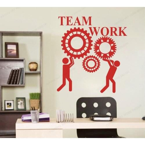 Removable Wall Stickers Team Work For Office Living Room Art Home Decor Mural Motivation Quote Office Wall Decal HD258
