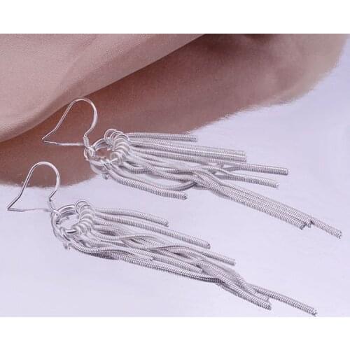 Earrings Silver Plated Earrings Silver Trendy Jewelry Earrings Wicker Jewelry Wholesale Free Shipping yytr LE273