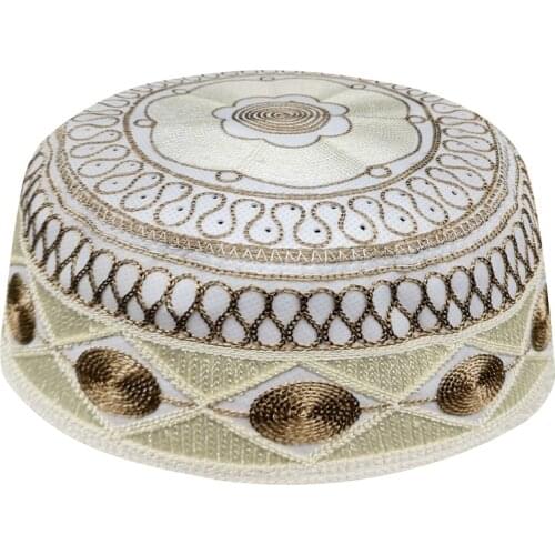 Fashion Design Men Brown Muslim Prayer Caps Yarmulke Hats Jewish Kippah Moslim For Men Chapeau Musulman Bonnet Jewish Hat Juif