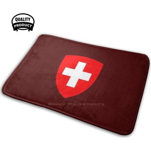 Swiss Coat Of Arms Soft House Family Anti-Slip Mat Rug Carpet Swiss Switzerland Coat Arms Flags Cool Patriotic Pattern Patterns