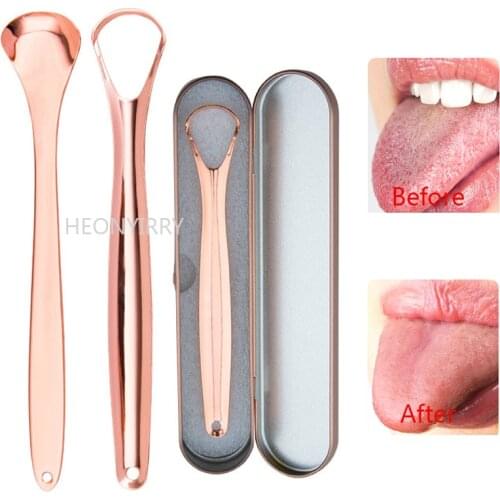 Hot sale Stainless Steel Tongue Scraper Cleaner Metal Srapes Reusable & Ecofriendly Tongue Brush Fresh Breath Scraper