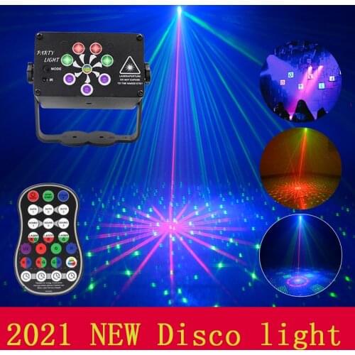 248 Patterns DJ Disco Light Voice Control led Laser Projector Light , USB Rechargeable Light Effect Party Show with Controller