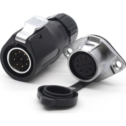 XHP20, Waterproof 9 Pin LED Light Power Aviation Connector Male Plug Female Socket Cable For 3-12mm