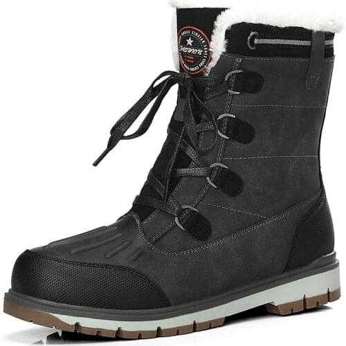 Snow Boots Men Winter With Fur Snow Boots For Men Sneakers Ankle Warm Boots Adult Casual Quality Waterproof Male Shoes