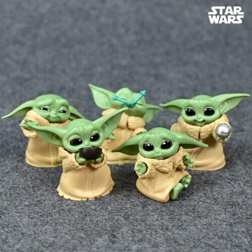 Star Wars Mandalorian Christmas Version Baby Yoda Baby Yoda Set of 5 Action Figure Toys