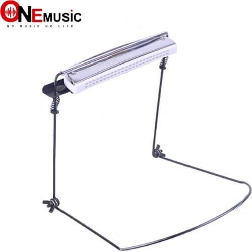 10 Holes 24Holes Harmonica Neck Holder Mouth Organ Stand Harmonica Harp Rack Metal Black