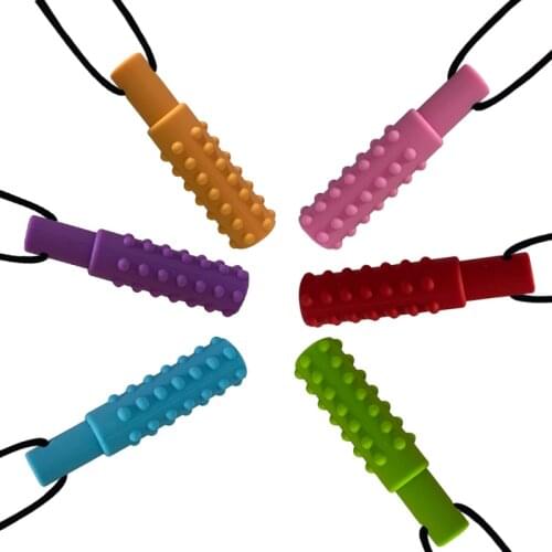 10pcs Baby Silicone Teether Kids Chew Necklace Sensory Chewy Pendant Oral Motor Toys Therapy Tools for Autism chidrens goods