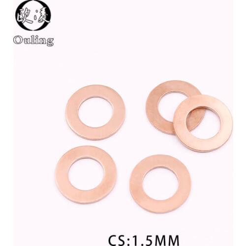 10Pcs DIN7603 M6 M8 M9 M10 M12 M14 M16 M18 M20 T3 O Ring Gasket Sealing Ring Copper Washer Boat Crush Washer Flat Seal Fitting