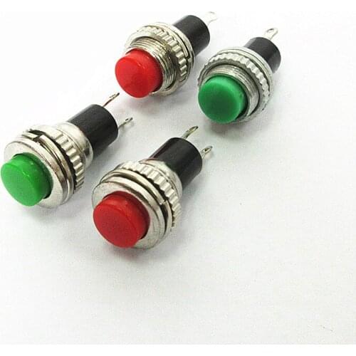 10PCS/lot Small push button switch 10MM DS-316 DS-314 Lockless self reset Red and green
