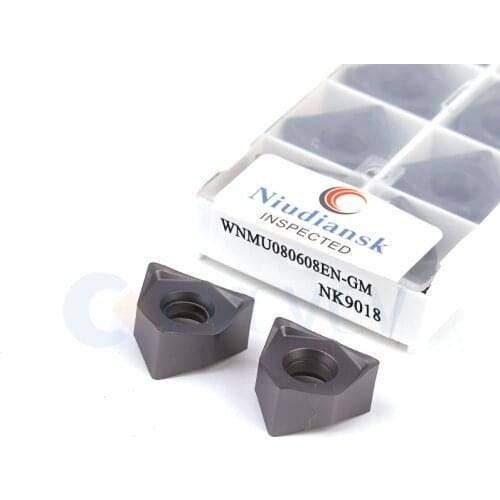 10Pcs WNMU080608EN-GM NK9018 CNC Lathe Milling Machining Turning Tool Carbide Insert Double Sided Hexagon Fast feed High Quality