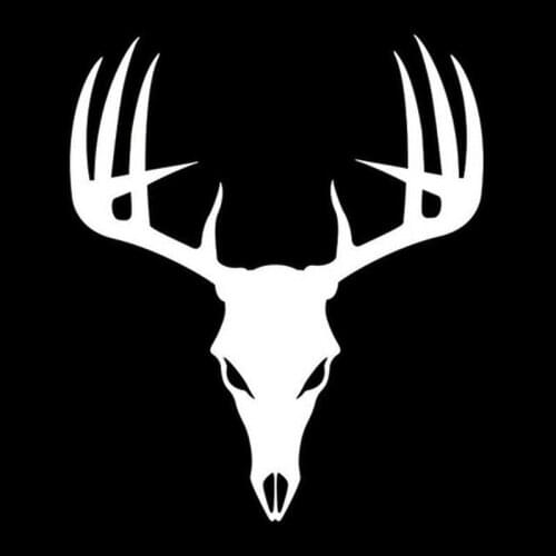 15cm*17.8cm Buck Skull Decal Hunting Deer Hunter Antlers Stickers Car Styling Black/Silver N1069