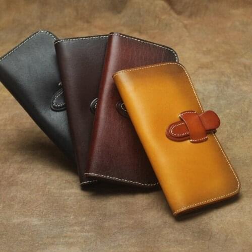 2019 fashion personality men long wallets high quality casual vintage style purse