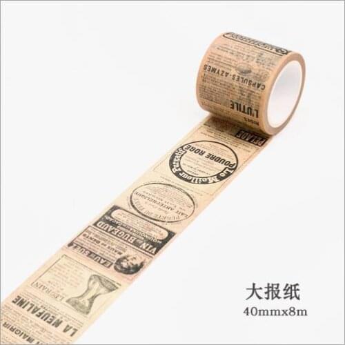 40mm Vintage popular newspaper magazine Gothic Age decoration planner washi tape DIY Diary Scrapbooking Masking Tape escolar