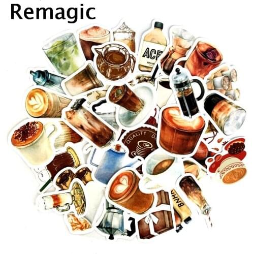 40pcs Funny Coffee beans stickers packs anime 90s anime paster cosplay scrapbooking diy phone laptop decoration gifts