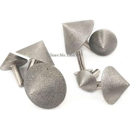 90 Dregree Electroplated Diamond Cone Chamfer Grinding Head Stone Glass Chamfering Head 20-50mm Head Sanding Tool Accessories