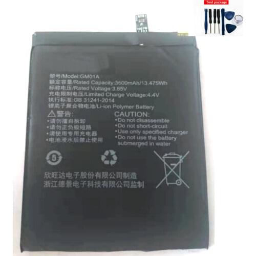 3.85V Original size Battery 3500mAh GM01A Replacement Battery For GOME K1 2016G68A smartphone Batterie+TOOLS