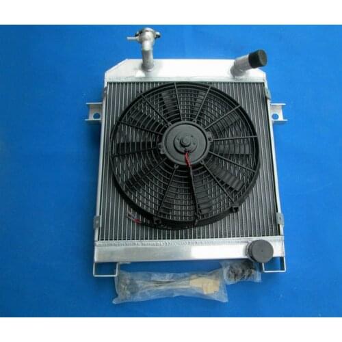 High Performance Aluminum Radiator+Fan For JAGUAR MK1/MK2 1955-1959 1956 1957 1958 MARK 2 S-TYPE 1963-1968 1964 1965 1966 1967