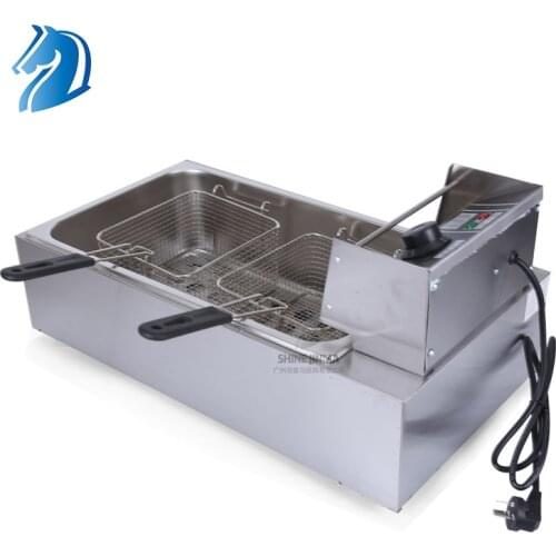 12L French Fries Frying Machine Single Tank Double Basket Commerical Electric Deep Fryer Machine