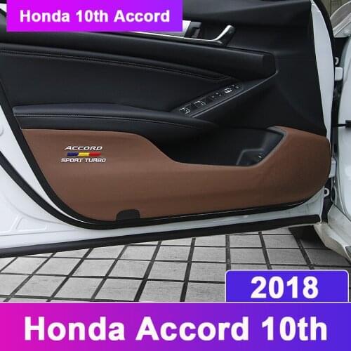 Car Inner Door Anti Kick Pad Co-pilot Storage Box Mat Protection Stickers Trim PU Leather For Honda Accord 10th 2018 Accessories