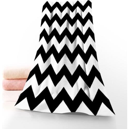 Custom Chevron Bath Towel Washcloth Home Textile Travel Hand Face Towel Microfiber Fabric Bathroom Towels For Adults