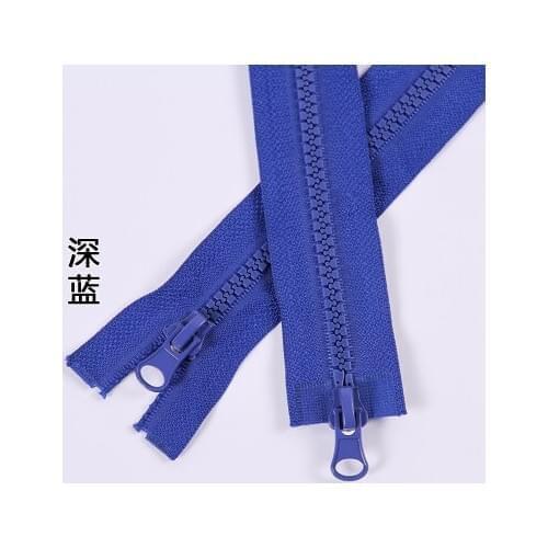 Free shipping 5pcs/lot 5# 150cm dark blue resin double sliders open-end zipper clothes Placket bedding bag zipper