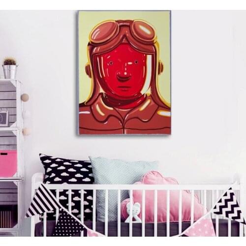 Free shipping Sheng Jingdong Artworks Hand Painted On Canvas POP ART Oil Painting on Canvas For Kids Room