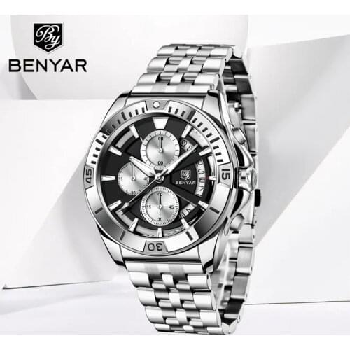 2021 New BENYAR Mens Wrist Watch Top Luxury Brand Business Casual Men Quartz Wristwatches Luminous Waterproof Relogio Masculino