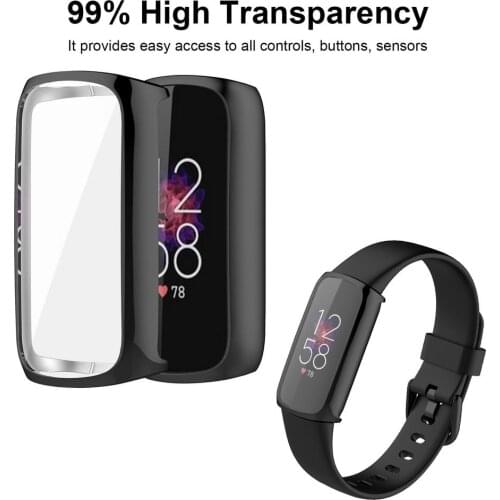 For Fitbit Luxe Smart Watch Soft TPU Plating Protective Case Cover Full Screen Protector Shell Frame For Fitbit Luxe Band Bumper