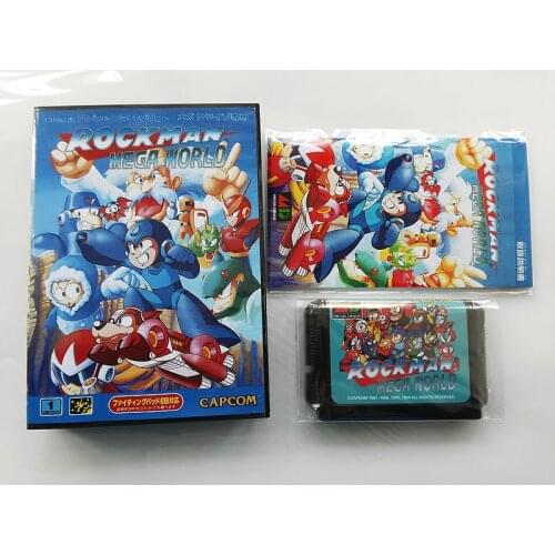 MD Game : ROCKMAN MEGA WORLD ( Japan Version!! box+manual+cartridge!! )