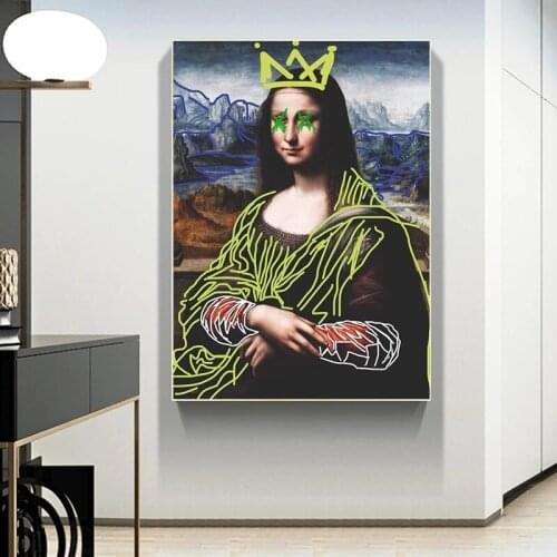 Interesting replica of Mona Lisa Canvas Painting Posters and Prints Wall Art Picture for Living Room Home Decoration Cuadros