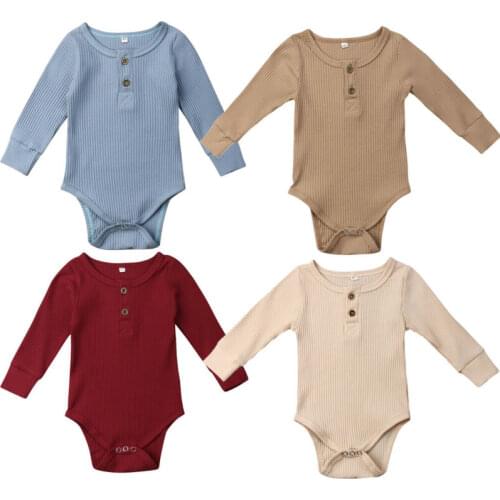 0-24M Newborn Baby Girl Boy Clothes Long Sleeve Bodysuit Jumpsuit Outfits Sunsuit Casual Autumn Cotton Baby Clothing