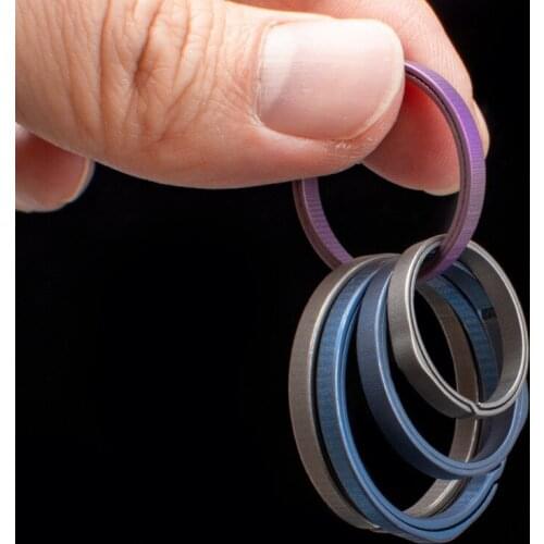 A146 Round TC4 titanium alloy key ring High quality EDC gadgets Men and women key chain waist hanging