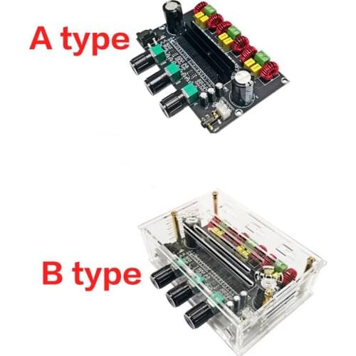 KYYSLB 80W*2+100W Digital Power 2.1 Amplifier Board DC12-26V TPA3116D2 DIY HiFi Fever Audio Amplifier Board Crystal Shell