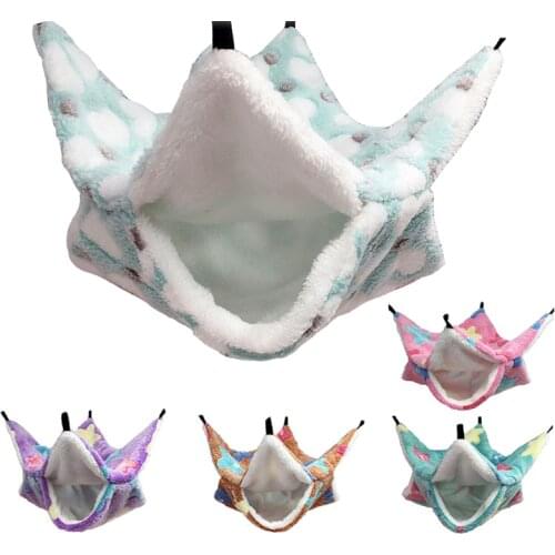 Soft and Warm Double-layer Hammock Queen Sugar Gliders Squirrel Sleeping Bag Pet Supplies Hamster Toy Nest Fleece