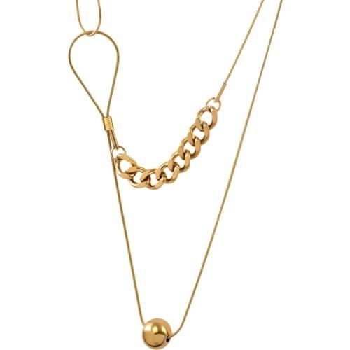 316L stainless steelno fade delicate necklace women and men smile collarbone chain small sense of design temperament transfer ba