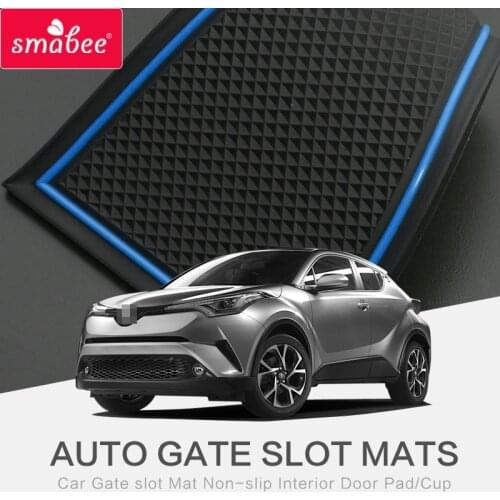 Smabee Anti-Slip Gate Slot Mat For TOYOTA C-HR 2016 2017 2018 2019 CHR Rubber Cup Holders Non-slip mats Accessories