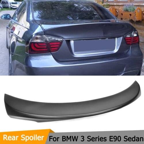 Car Rear Trunk Boot Lid Wing Spoiler for BMW 3 Series E90 Sedan 4 Door 2005-2008 M3 320i 323i 325i 330i 335i Black FRP Spoiler