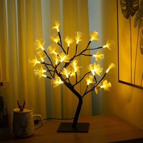 LED USB Fiber Optic Flower Home Wedding Christmas Decoration Tree Lamp Battery Power Fairy Bedroom Gift Night Light
