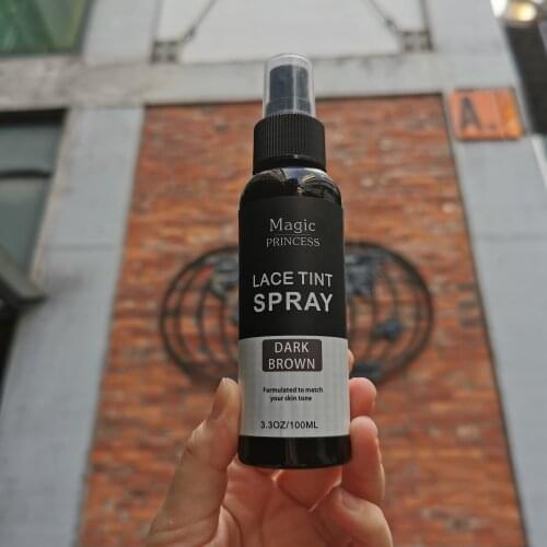 Lace Tint Spray Dark Brown for Wigs Closure Lace Natural Melt Match Skin Tone Waterproof For Different Skin Types 100ml