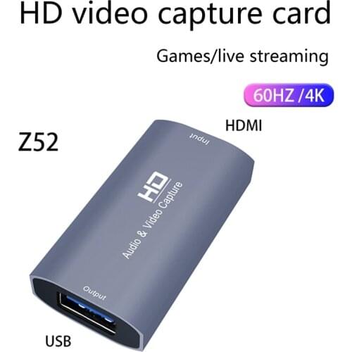 Video Capture Card USB HDMI-Compatible 4K/60HZ Audio Video Grabber Record Box for PS5 Laptop Camera