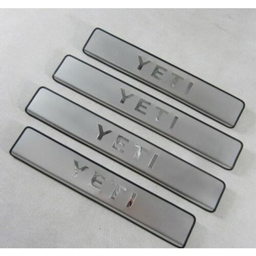High quality stainless steel Scuff Plate/Door Sill Protector Sticker Car Styling For 2013 Skoda Yeti