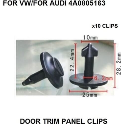 X10pcs NEW GENUINE OEM UNDER ENGINE COVER CLIPS WHEEL ARCH CLIPS FOR AUDI A4 / SKODA SUPERB VW PASSAT B5 4A0805163 , 4A0805121