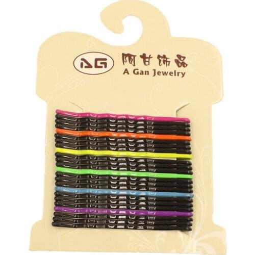 24pcs/card Super Clip 2016 New Candy Colored Hair Accessories Barrettes Fashion Girls Women Headwear Clips 5Colors Free Shipping